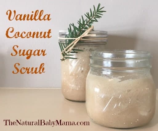 DIY Vanilla Coconut Sugar Scrub in a jar