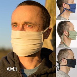 man with organic face mask
