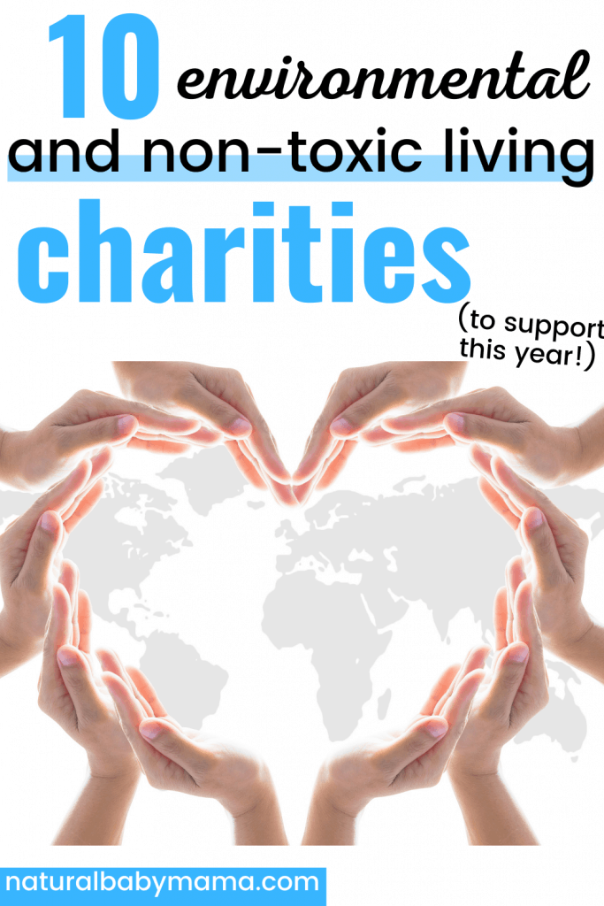 hands shaping like a heart around the earth for environmental and non-toxic living charities