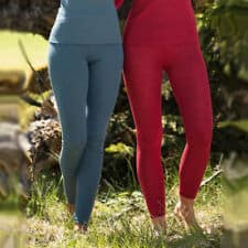 Engle-two women in organic wool leggings
