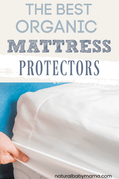 woman putting on organic mattress protector