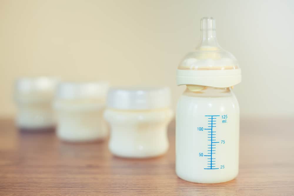 Baby bottle with milk