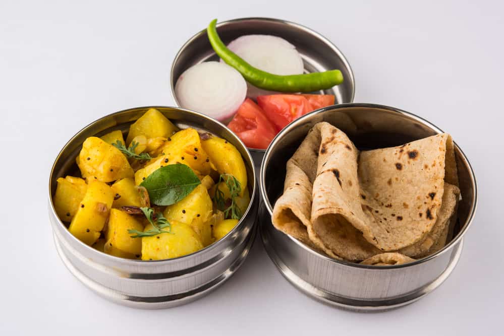 Plastic Wrap Alternatives - Stainless Steel Food Container with grains and vegetables in each container