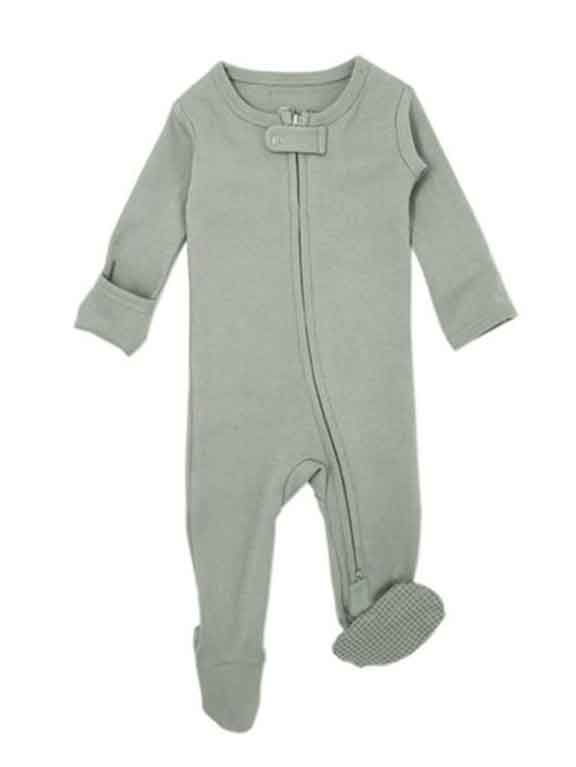 L'oved Baby Clothing - green once piece with zipper